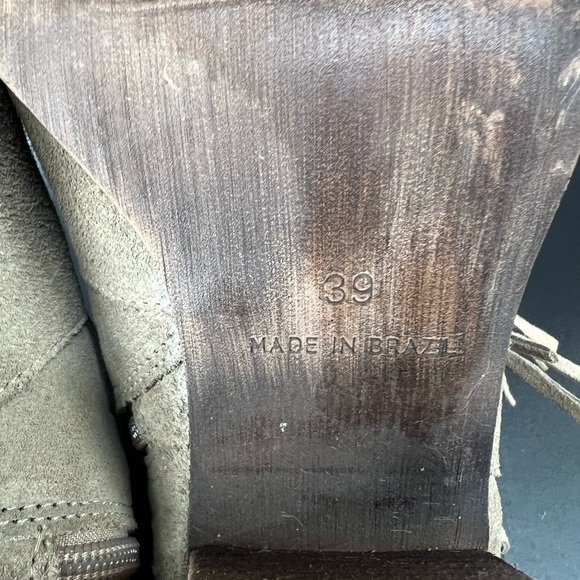 Chocolat Blu Azzo taupe suede ankle boots tassels inside zip calf hair 39, 8.5 - Picture 8 of 9